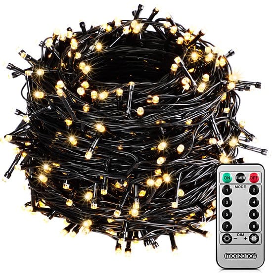 Monzana Lichtsnoer 600 LEDS – Afstandsbediening Timer – Warm Wit