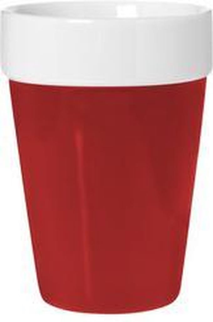 Q-Do Beker Porselein - Dubbelwandig - Rood