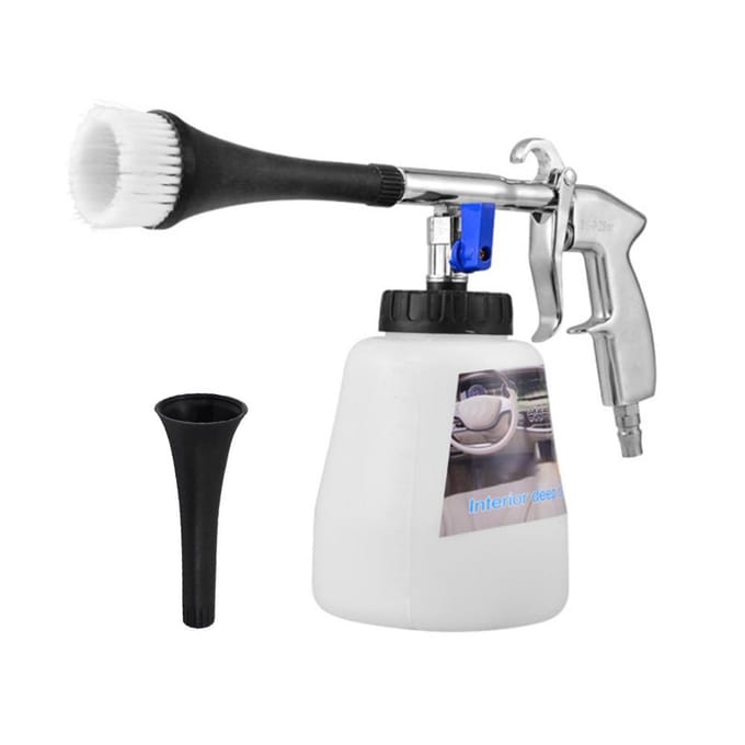 Autoreinigingspistool, hogedruk autodetailingwaspistool met 1L schuimfles draagbare Tornado wit
