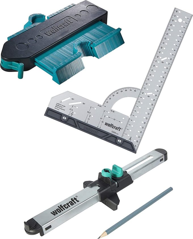 wolfcraft - Laminaat Legset - Contourmal - Laminaatinpasser - Winkelhaak - 6976000