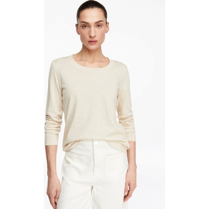 Comma  T-shirts Beige Größe: 46 | Longsleeves Outlet | Damen | Braun