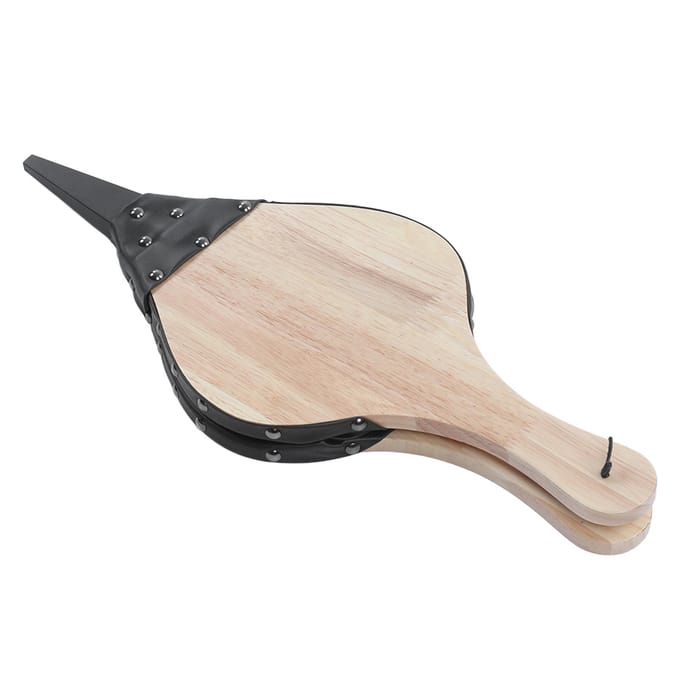 Soufflet de Cheminée Manuel Durable Bois Massif Cuir Résistant à la Chaleur Largement Utilisé Souffleur de Feu pour Barbecue Camping Cheminée beige