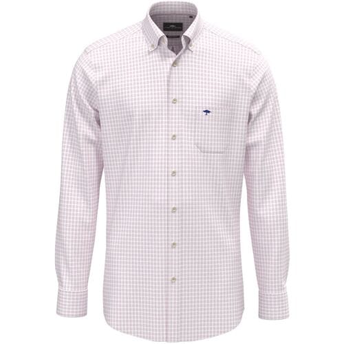 Fynch-Hatton Overhemd Washed Oxford Check Button-Down Magnolia / male