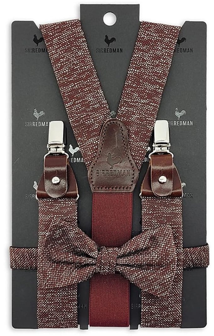 Sir Redman - Bretels met strik - bretels combi pack Royal Ruby - bordeaux / zwart / wit