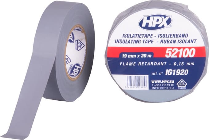PVC isolatietape VDE - grijs 19mm x 20m
