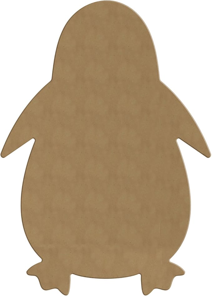 Gomille MDF figuur knutselmateriaal 23x33 cm pinguin decoratie.