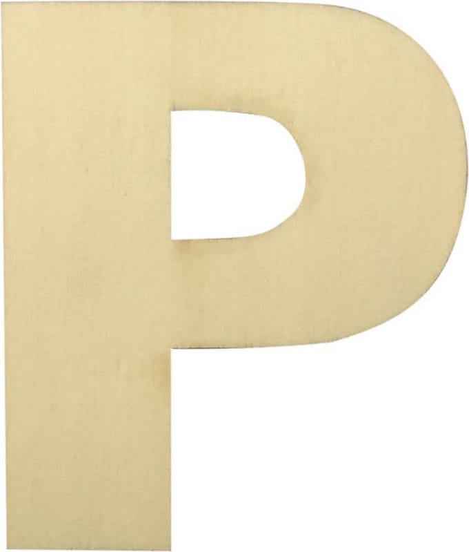 Houten Plakletter P | 8 cm