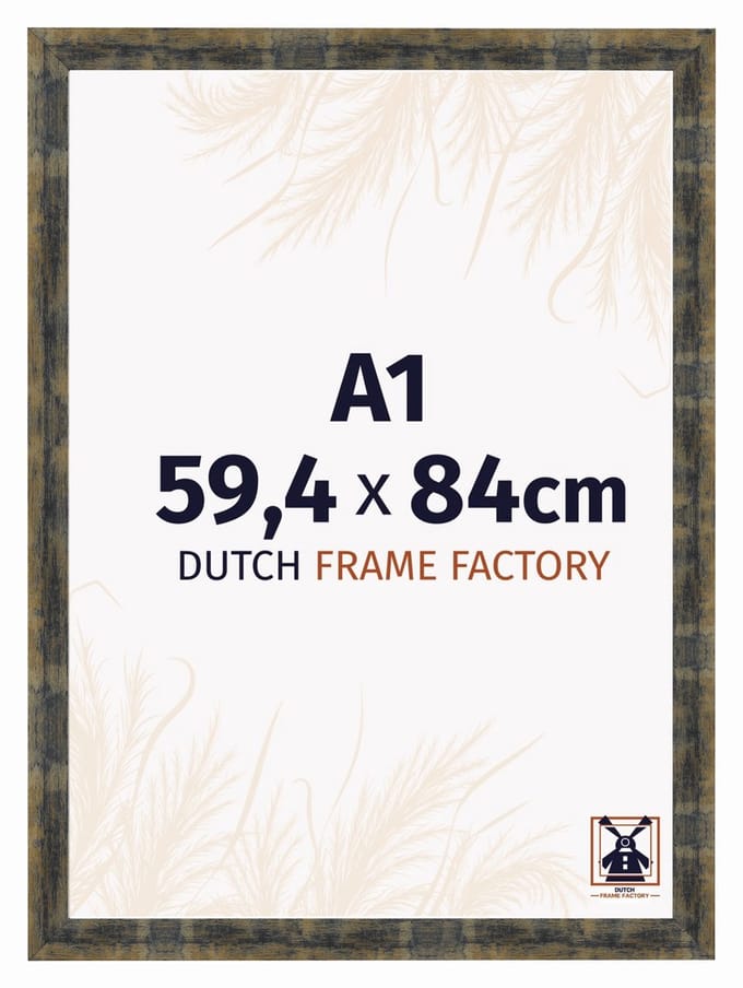 Fotolijst A1 59,4x84 cm - MDF - Blauw Goud Gemeleerd - Praag