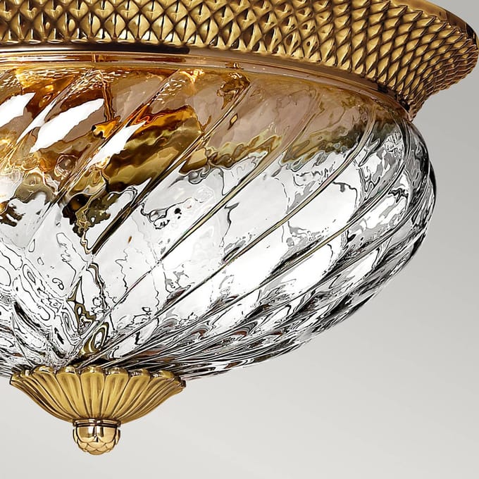 Hinkley LED Plafondlamp Plantation | 3X E27 Max 60W | Dimbaar | Burnished Brass
