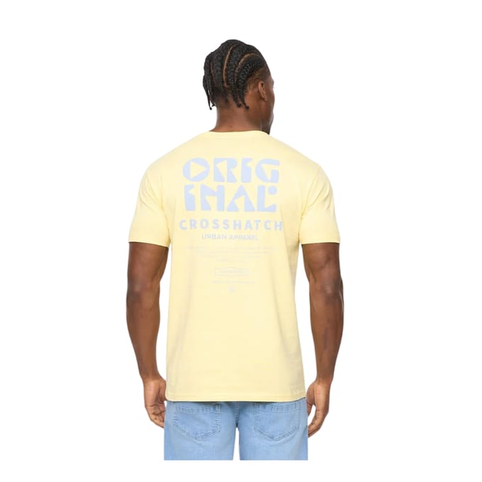 Crosshatch Mannen Wellmoores T-shirt (Geel)