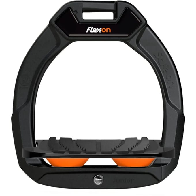 Veiligheidspressing voor paardenrijden Hellend Grip Zwart/Zwart/Oranje kind Flex-On Safe-On