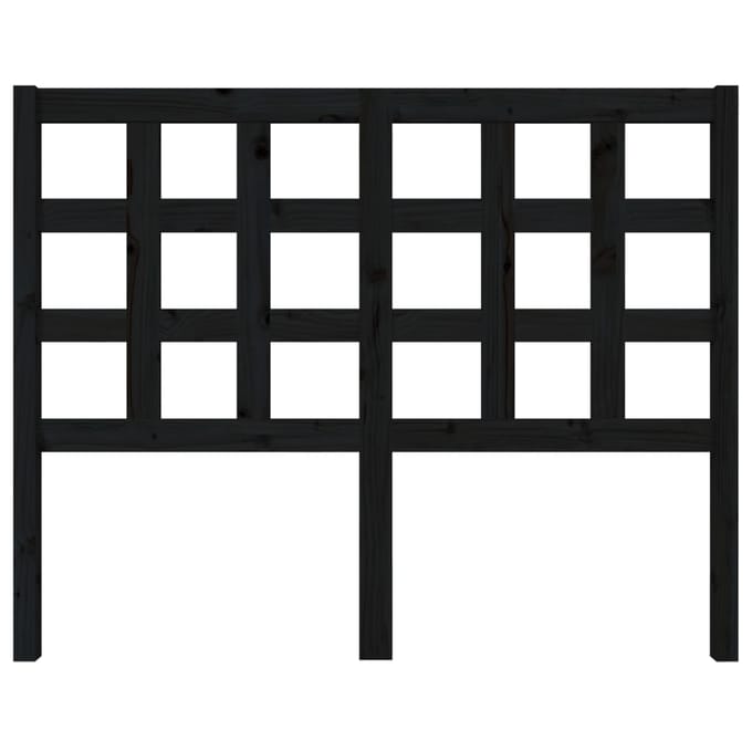 vidaXL - Hoofdbord - 125,5x4x100 - cm - massief - grenenhout - zwart
