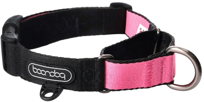 Boondog - Martingale Collar - Black/Pink - S