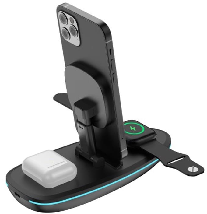 Rixus RXWC43 3 in 1 Foldable Wireless Charger Station