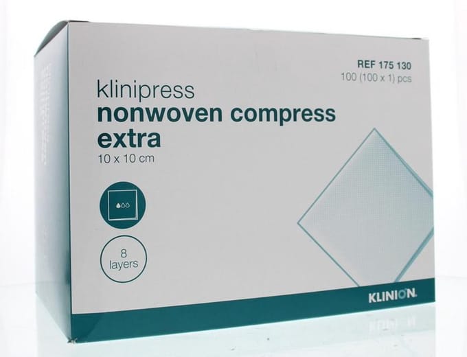 Klinion Klinipress non-woven kompres 10 x 10cm extra 100 Stuks