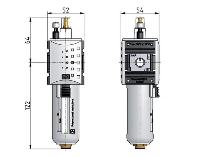 Smeermiddel G3/8'' Polycarbonaat Futura 1