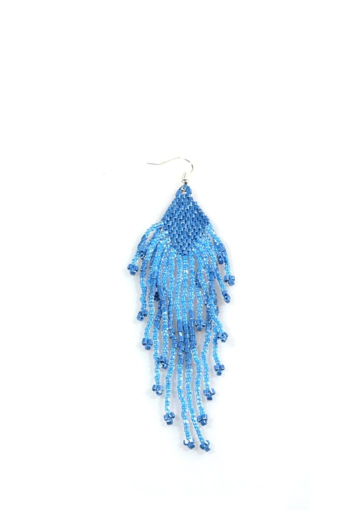 Heaven Eleven oorbel tibetaanse kralen blauw
