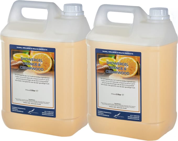 Claudius Douchegel Sweet Orange & Cedarwood 5 liter - set van 2 stuks - Showergel