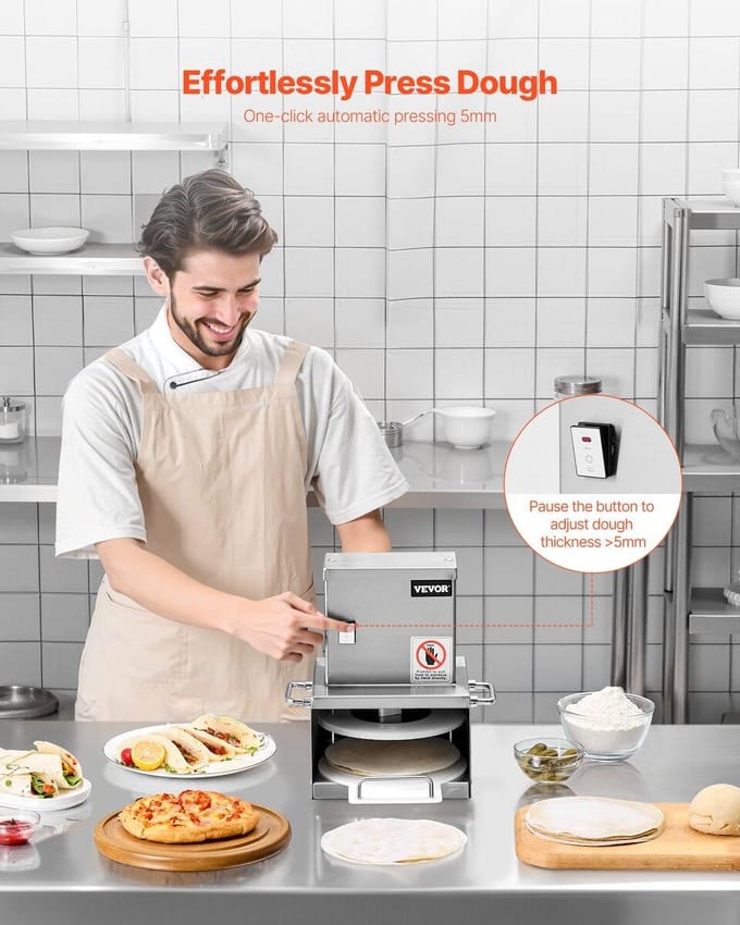 Machine à presser la pâte à pizza électrique 6 pouces Laminoir à pâte à pizza commercial