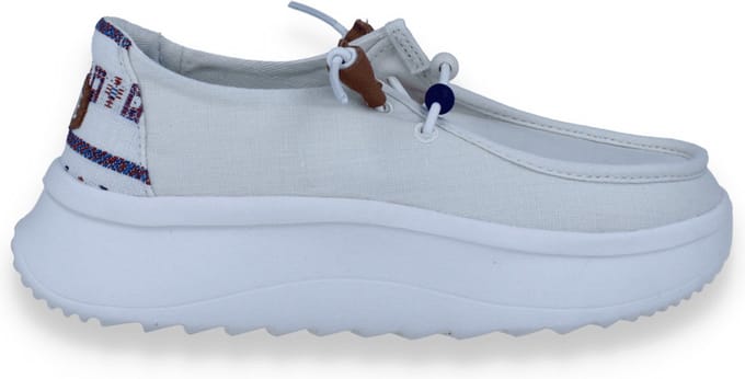 Hey Dude Dames Sneaker Wendy Peak Baja Stripe White | Wit | Maat: 36