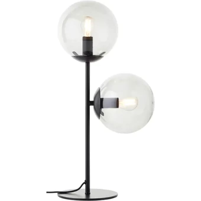 Brilliant Ariol - Tafellamp - Glas - 2xE14 Max. 40W - Zwart