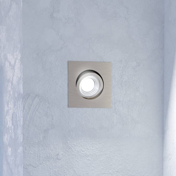 Richtbare led spot Saliceto vierkant - 6w - 2700K nikkel mat
