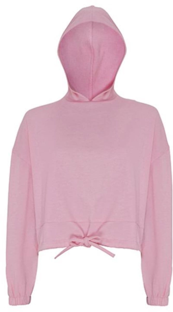 TriDri - Cropped Oversized Dames Hoodie - Light Pink maat S/M