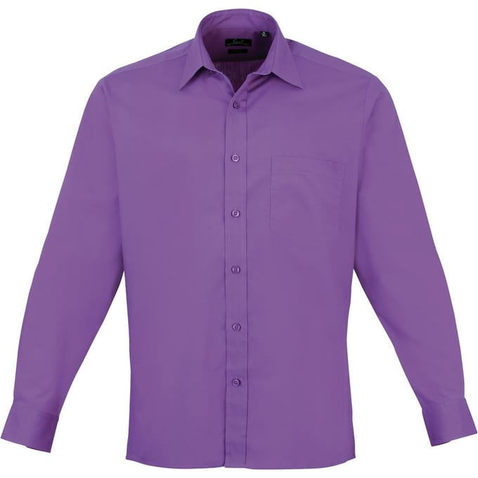 Premier Heren Premier Poplin Formeel Overhemd Met Lange Mouwen (Rijke Violet)