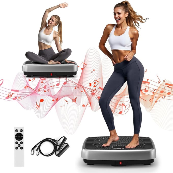 Vibrerende Platform - Trilplaat - Thuis Fitness - Compact Ontwerp - One Size - Grijs