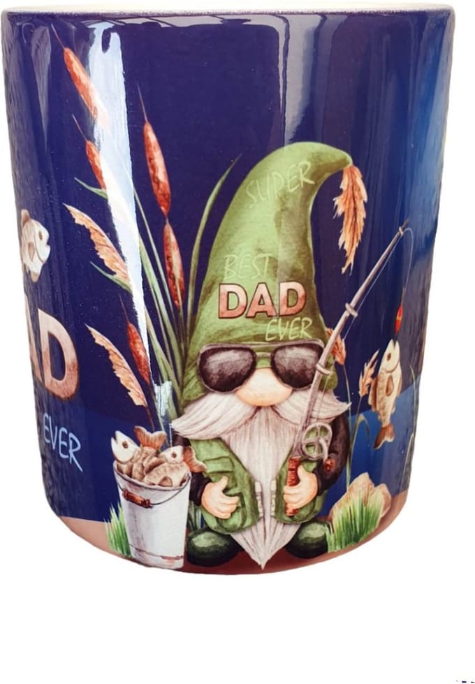 Bedrukte beker Dad - Papa - Vader - Vissen - Fishing - Verjaardag Geschenk - Vaderdag - Groome - Kabouter