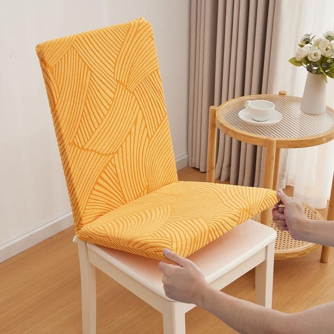 Housse de chaise simple et nouvelle Housse de coussin de chaise Universelle Élastique Coussin Coussin Intégré Housse de siège Tabouret 50*40*40cm beige