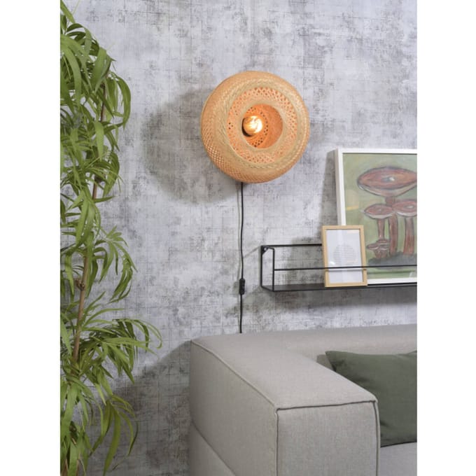 GOOD&MOJO Wandlamp Palawan - Bamboe - Ø40cm - Binnen Scandinavisch,Bohemian