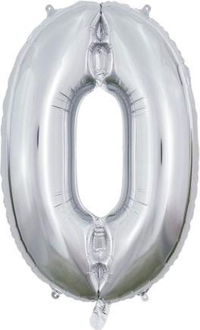 Wefiesta Cijferballon 0 Folie 66 Cm Zilver