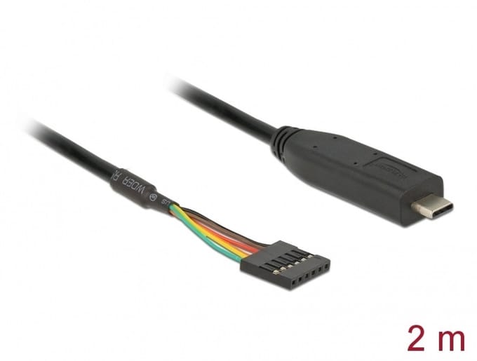 Delock Converter USB Type-C™ 2.0 male to TTL 5 V 6 pin pin header female 2.0 m
