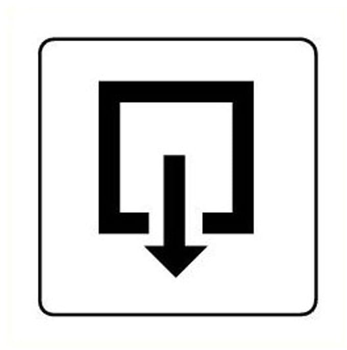 Uitgang sticker, wit zwart 100 x 100 mm