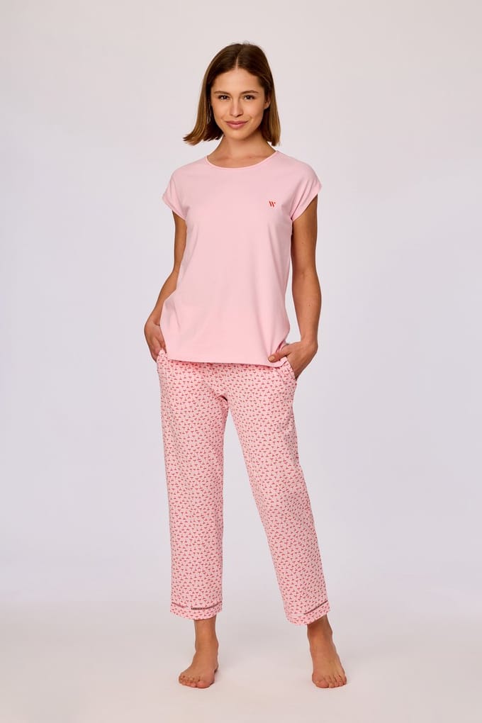 Woody pyjama dames - lichtroze - 261-10-WPH-Z/421 - maat M