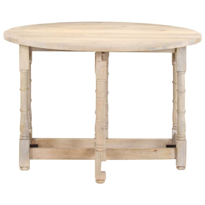 vidaXL - Eettafel - rond - 110x76 - cm - massief - mangohout