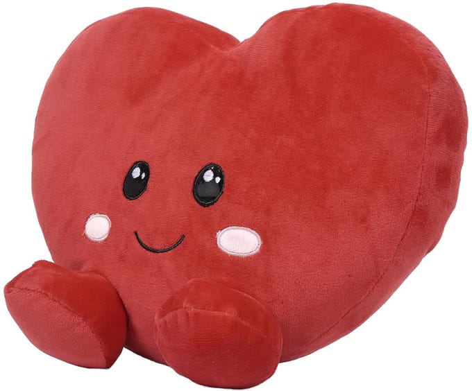 Hartvormig sierkussen - 25 cm - rood - valentijn cadeau - huwelijk/bruiloft