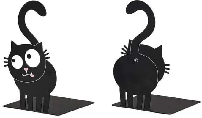 Ed the Cat - set 2 - boekensteunen - zwart