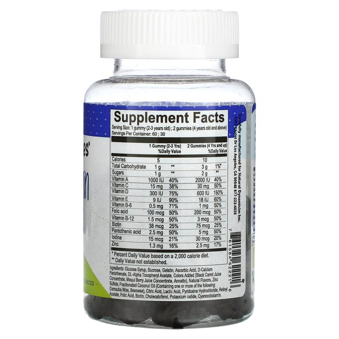 Natuurlijke Dynamix (NDX), Gummy Cutie, Multivitamine voor kinderen, 60 stuks