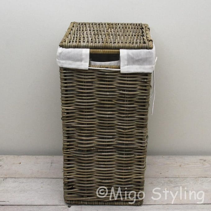 Wasmand-Opbergmand-38x30xH58-Met binnenzak-riet-Rotan