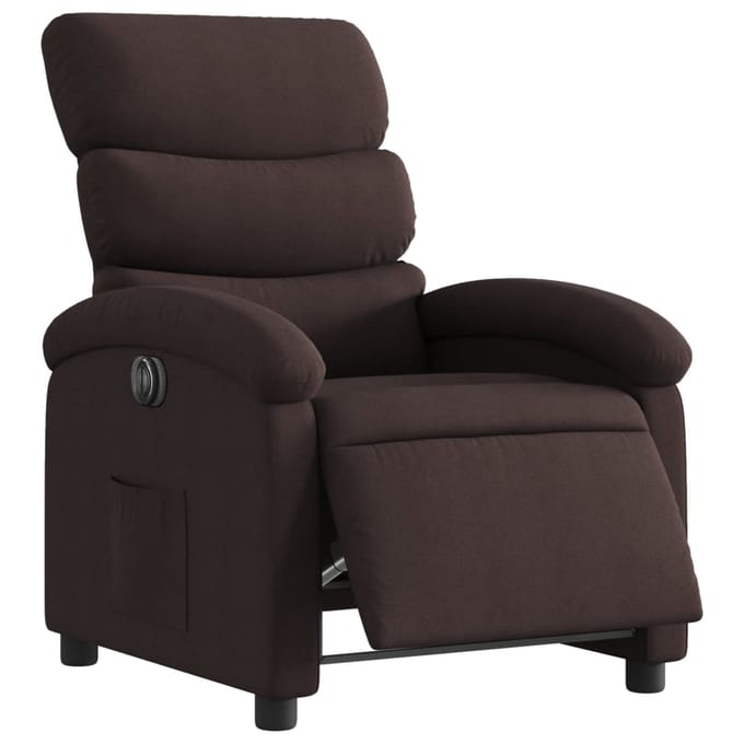 vidaXL - Fauteuil - verstelbaar - elektrisch - stof - donkerbruin