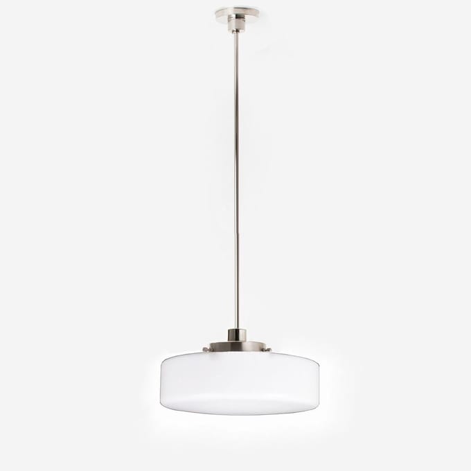 Hanglamp Low Cilinder Ø 30 20's Matnikkel - Art Deco Trade