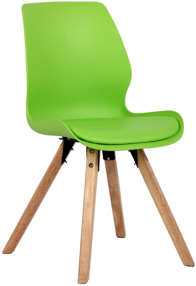 CLP Luna Eetkamerstoel - Modern - Rugleuning - 136 kg - Kunststof/groen