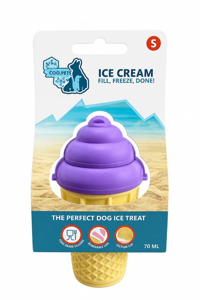 Coolpets Honden IJs - Verkoelende Snack - IJslollyvorm - Ice Cream - Blauw