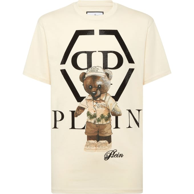 Round Neck T-Shirt Crystal Teddy Bear