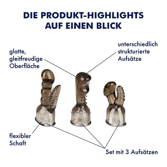 EIS Veelzijdige massagehulpstukken, 3 stuks, 8,6-12,5 cm