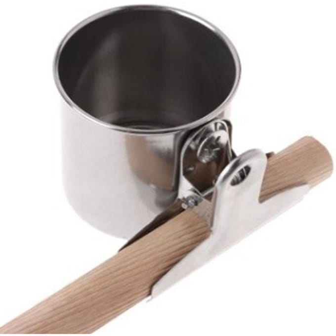 Bol Mangeoire à Eau pour Oiseaux en Acier Inoxydable avec Clip et Support pour Cage à Perroquet(Célibataire) black