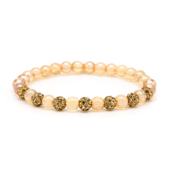 Karma Armband Spiral Janice Elastic Gold Crystal