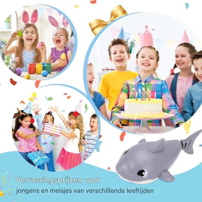 Badspeelgoed Opwindbaar - Drijvend Dier - Waterpret Bevorderen - Spuitend Ontwerp - 10.5 cm - Grijs